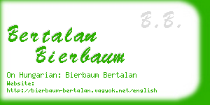 bertalan bierbaum business card